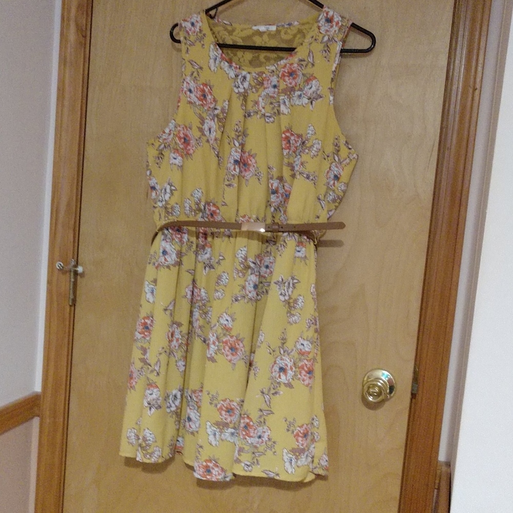 Yellow flowered dress
